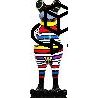 5506-statue-sculpture-decorative-design-grenouille-rayures-en-resine-multicolore