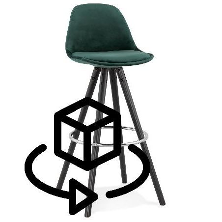 6721-tabouret-de-bar-design-en-velours-pieds-bois-noir-merry-vert