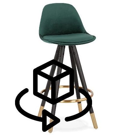 6745-tabouret-de-bar-mi-hauteur-design-en-velours-pieds-noirs-et-dores-neko-mini-vert