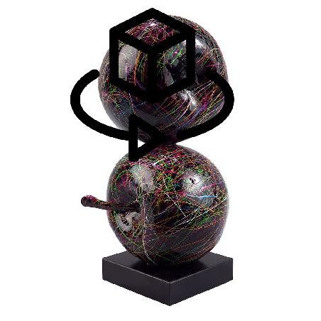 7170-statue-sculpture-decorative-design-duo-pommes-h55-cm-noir