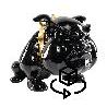 9132-statue-resine-decorative-design-chien-cartoon-h27-cm-noir-or