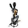 9143-statue-resine-decorative-design-femme-yoga-h55-cm-noir-or-blanc