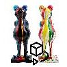 9146-set-de-2-statues-resine-design-grenouille-frangine-h31-cm-multicolore