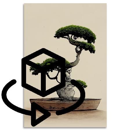 9154-tableau-impression-support-metal-bonsai-multicolore