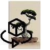 9154-tableau-impression-support-metal-bonsai-multicolore