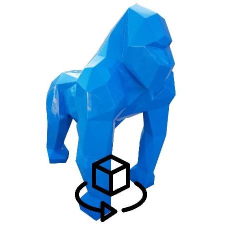 9667-statue-decorative-design-gorille-origami-en-fibre-de-verre-h130-x-l110-cm-bleu